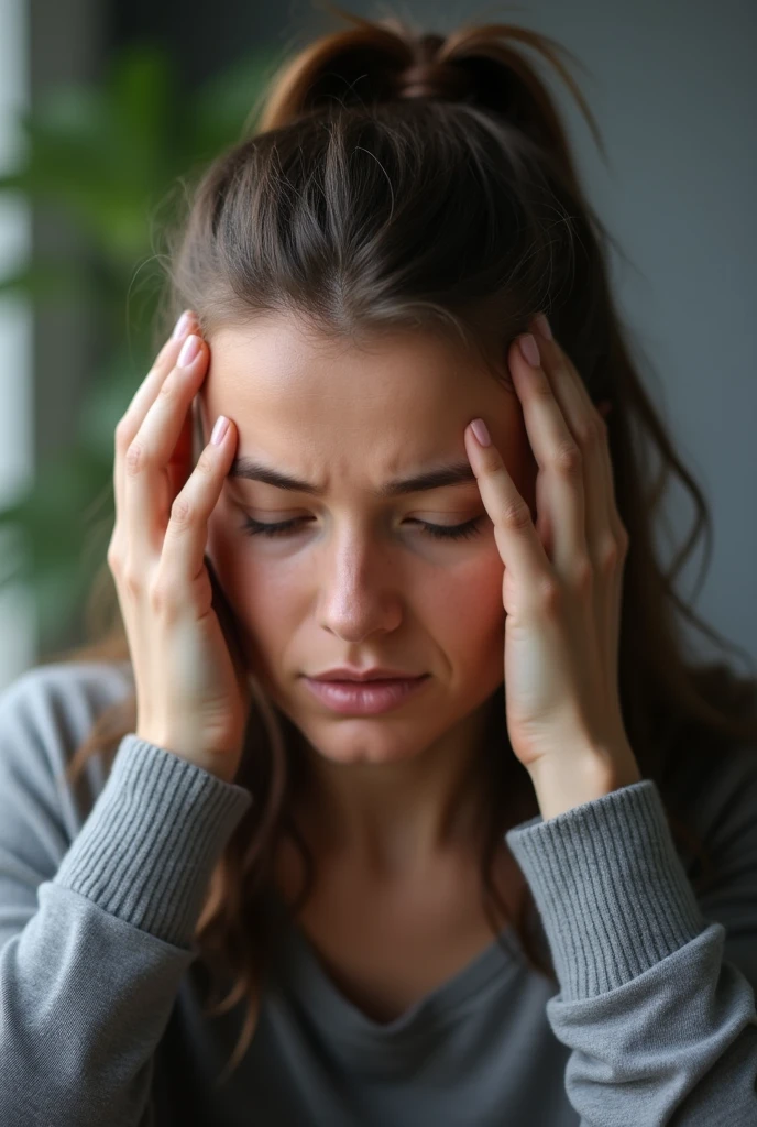 woman with severe headache