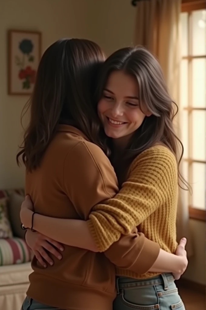 A video where they hug each other