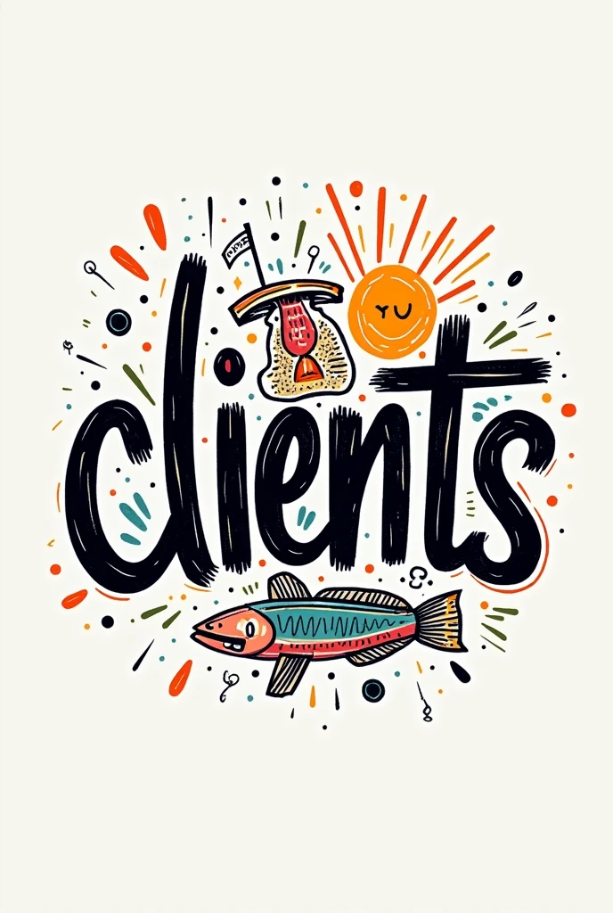 Logo that says clients with their drawing
