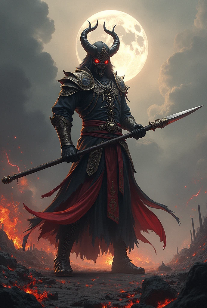 A demon slayer character who uses apocalypse breath, and uses a spear