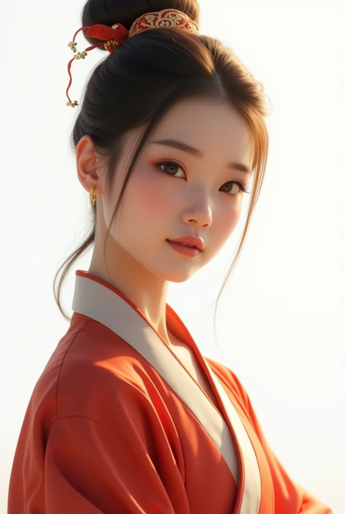 a girl, ancient chinese costume, all-body, sunshine light, cleary see face, Clean white background, work of art, super detaill, epic composition, ultra HD, high qualiy, extremely detaild, offcial art, uniform 8k wallpaper, super detaill, 32 mil