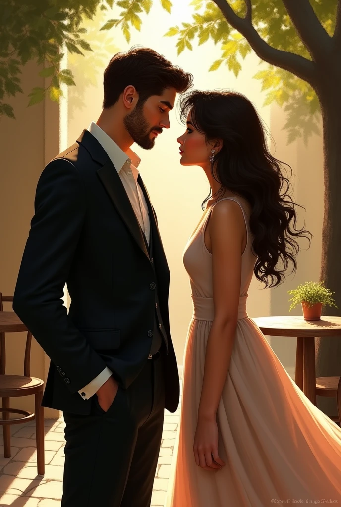 man dating woman with her back to him