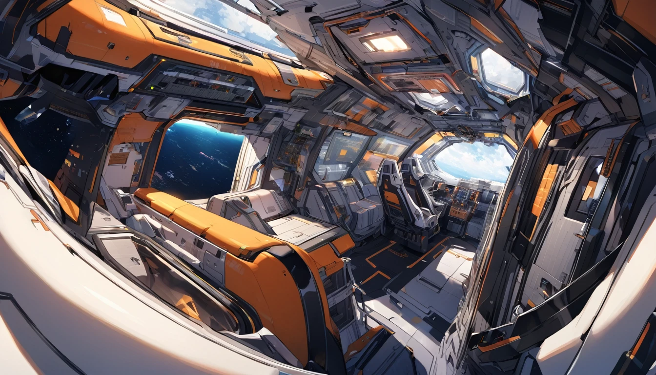The inside of a spaceship