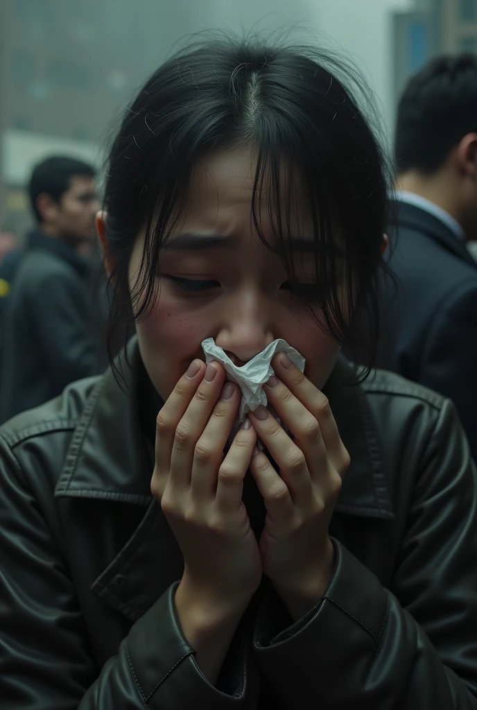 crying near people
