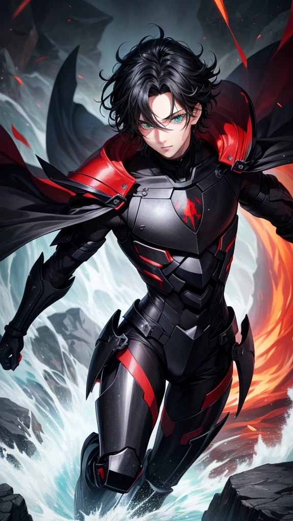アニメ, {{boy}} de 18 anos, {Perfect and detailed face},[perfect nose], {Bblack hair}, {[well detailed green eyes]},{asymmetrical eyes}, {visible lips}, {[(full body 5.0)]}, {hyper detailed full black and red armor}, {in a waterfall}


{8k image}, {128k ultra resolution}, {ultra quality 128k}, {128k high quality sharpness}