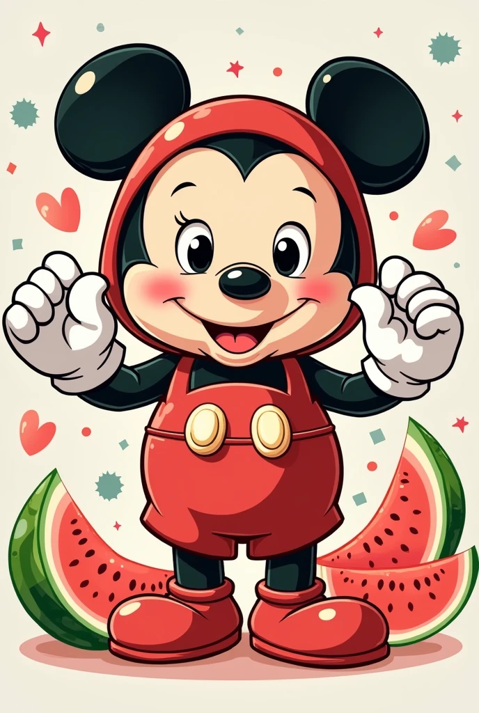 (disney cartoon) mixed logo kimbab and watermelon
