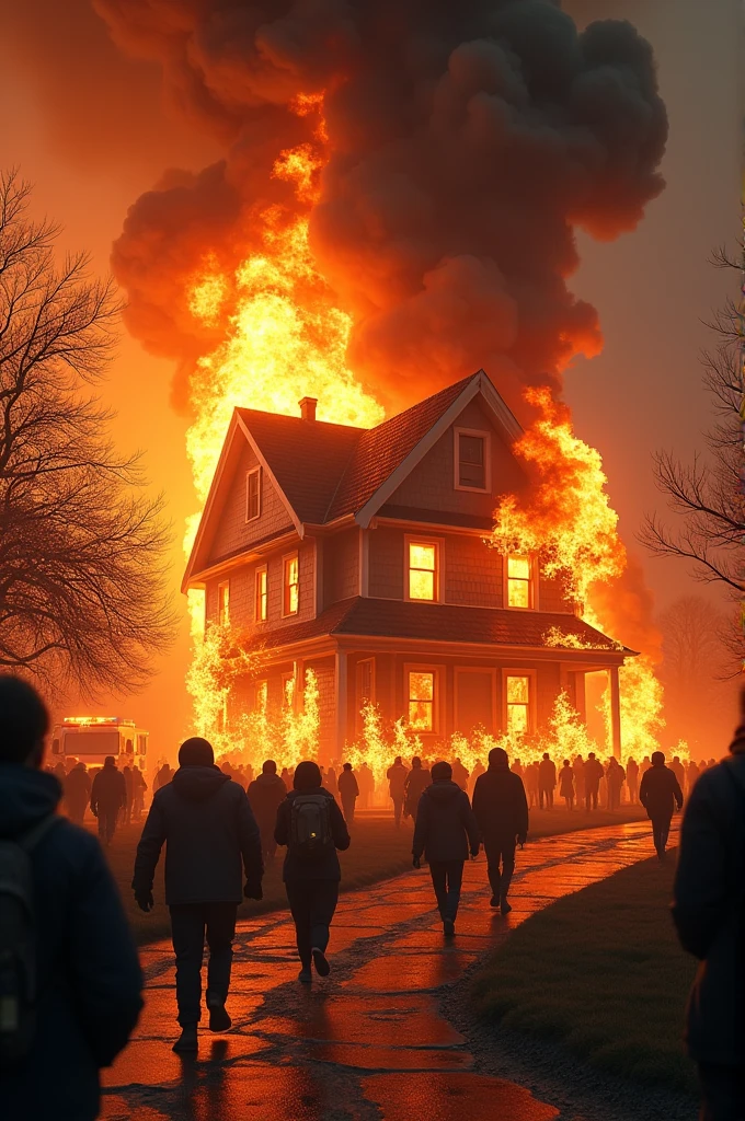 A house on fire