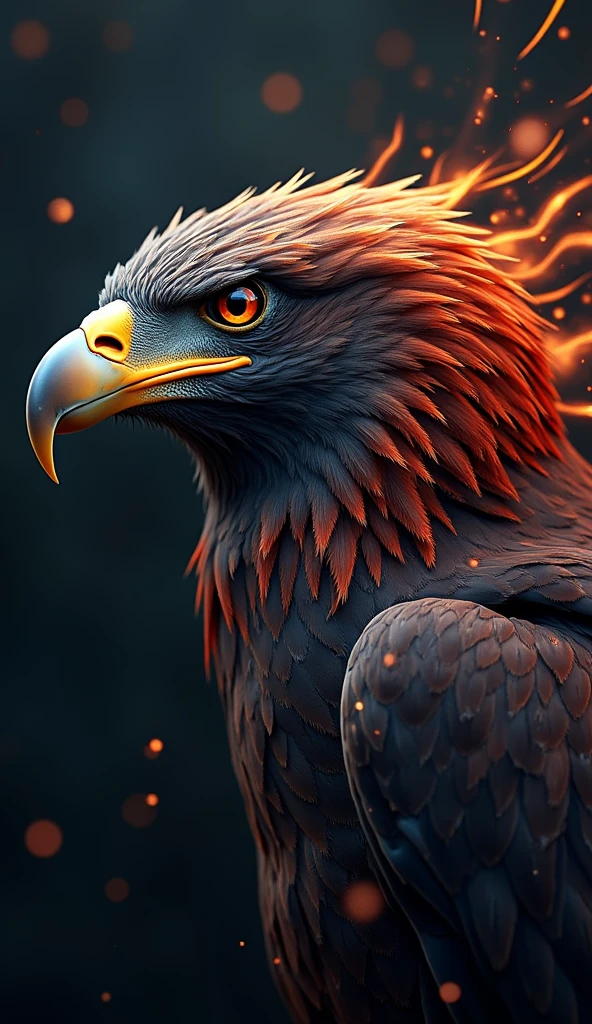 Awesome pinstripe eagle head and wings concept , Ultra HD 8K, Ultra-realistic