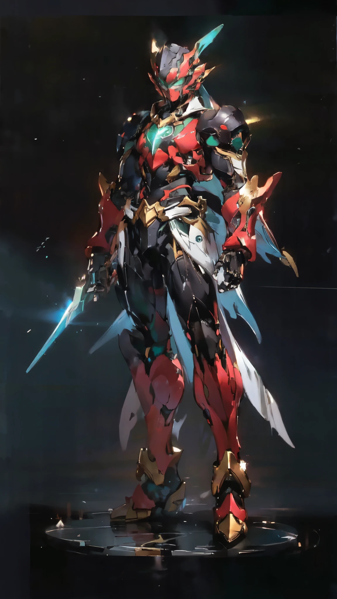 (masterpiece:1.5, best quality:1.5, extremely delicate:1.5, superhero pose:1.5), a man wearing a full-face helmet, a fantasy-style biotech armored combat suit, green eyes, (a composite layered chest armor), fully enclosed shoulder guards, matching arm and leg guards, belt of Neon circuit, (the color scheme is primarily black with green and red accents), the design balances heavy with agility, a high-tech bio-mecha armor, (Armor Concept Inspired by Paladin, stand on the top of a skyscraper in a futuristic sci-fi city), this character embodies a finely crafted fantasy-surreal style armored hero in anime style, exquisite and mature manga art style, (element, plasma, energy, the armor glows), ((male:1.5)), metallic, high definition, highres, ultra-detailed, ultra-fine painting, professional, perfect body proportions, golden ratio, anatomically correct, symmetrical face, extremely detailed eyes and face, high quality eyes, creativity, RAW photo, UHD, 32k, Natural light, cinematic lighting, masterpiece-anatomy-perfect