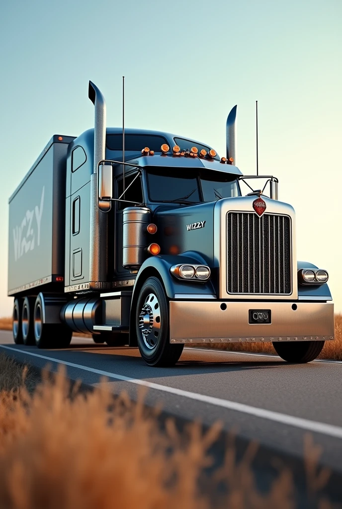 a kenworth with Wizzy writthen on the side