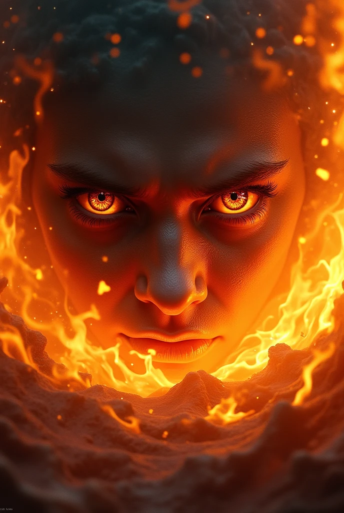 Real eyes and fire