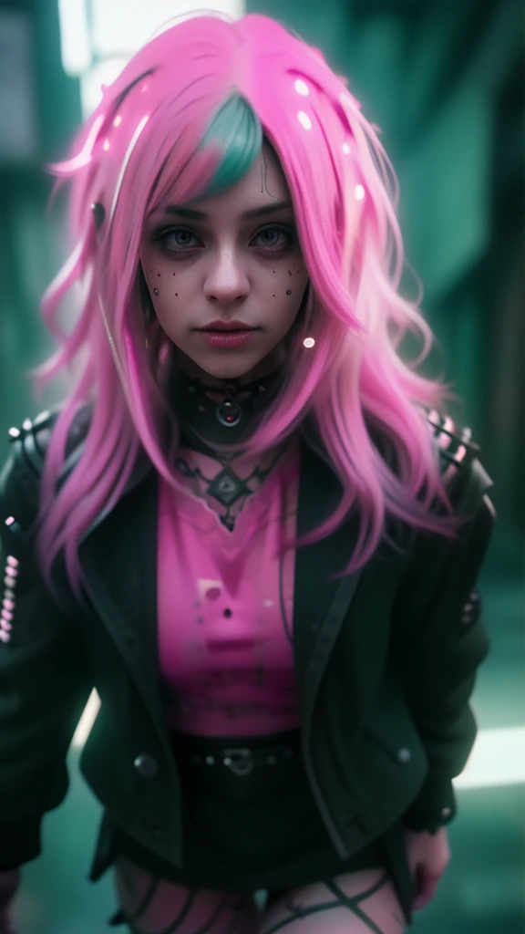 beautiful young punk girl with incredible long pink hair and unmatched appearance, wearing winter clothes, portrait, ultra-realistic, extremely detailed, photo-realistic, award-winning, luminous skin, dramatic lighting, dramatic pose, dynamic composition, intricate details, vivid colors, cinematic lighting, volumetric lighting, HDR, 8K, best quality