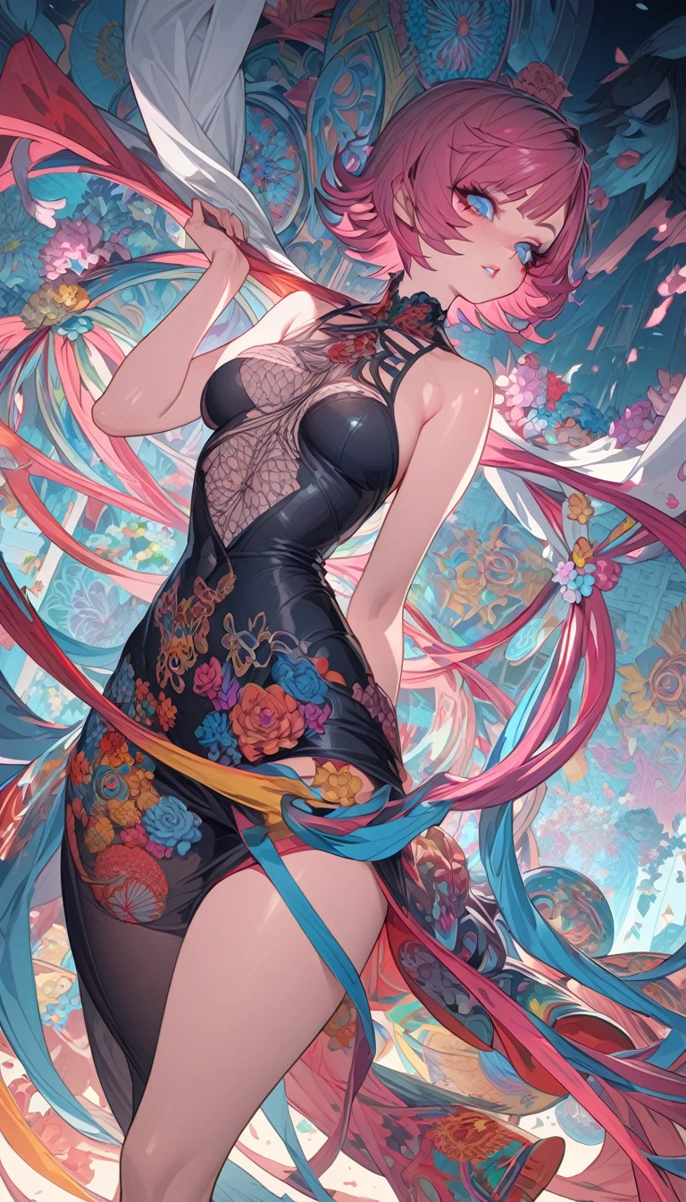 Unity Wallpaper, Super detailed, beautifully、aesthetic, masterpiece, Highest quality, Chinese style, (zenTangle, Mandala, Tangle, enTangle), Flower Ecstasy, One girl, Very detailed, Dynamic Angle, Cowboy Shot, The most beautiful form of chaos, elegant, Brutalist design, Vibrant colors, Romanticism, James Jean, Robbie Dowie Anton, Ross Tran, Francis Bacon, It was freezing cold, Adrian's genius, Petra Cortright, Gerhard Richter, takato yamamoto, Ashley Wood, Atmospheric