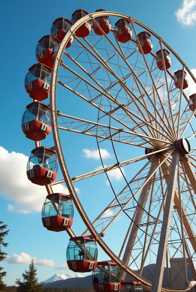 Ferris wheel 3 cabins, lively