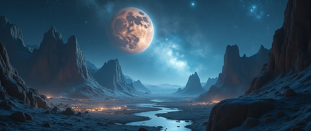 Three-dimensional world,extraterrestrial planet,Show the future educational landscape, Virtual classrooms are available, Mentor of Wisdom, and the potential for interstellar learning. 8k