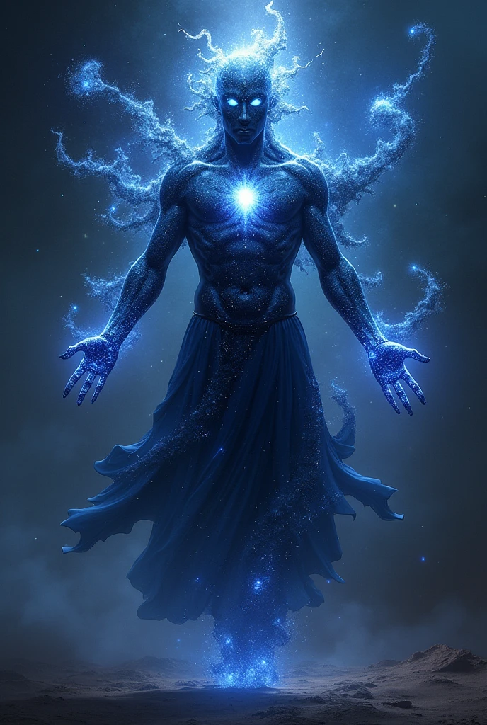 **name:** Deus das Dorus  
**classy:** cosmic entity  
**Level:** ???

**Description:**
A cosmic presence almost incomprehensible to mortal minds. O Deus das Dorus é uma entidade que transcende forma e matéria, his appearance fluctuating between different states of existence. Its body appears to be made of stellar gases and cosmic dust., constantly rearranging themselves into patterns reminiscent of nebulae and constellations. Its colors vary between deep blue, purple and shades of black, reflecting the vastness of the universe.

**Visual Characteristics:**
- **eyeballs:** Two bright spots reminiscent of ancient stars, with a depth that seems to contain the universe itself.
- **cos:** fluid and ethereal, formed by nebulae that move in a constant and hypnotic pattern, without a defined fixed form.
- **Aura:** Orbited by cosmic fragments, like asteroids and stardust, that follow gravitational patterns around them.
- **hands:** Made of pure cosmic energy, your hands can manipulate reality around you, distorting gravity and space.
**History and legend:**
Pouco se sabe sobre a origem do Deus das Dorus, but its existence is mentioned in ancient texts as a primordial force, present since the beginning of time. They say he is the guardian of cosmic balance, emerging in moments of great imbalance to restore order to the universe. A presença do Deus das Dorus é tanto um sinal de esperança quanto de destruição, depending on whoever&#39;s perspective