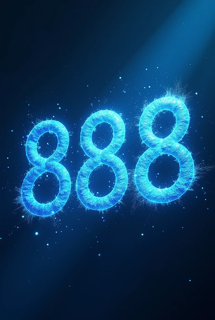 give me an image with the writing 888 blue and an astral background