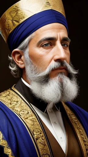 Color photo A stylish biblical Jewish man focus on the face color photo