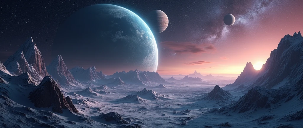 space image, Three-dimensional world,alien planet,Show the future educational landscape, Virtual classrooms are available, Mentor of Wisdom, and the potential for interstellar learning. 8k, space image
