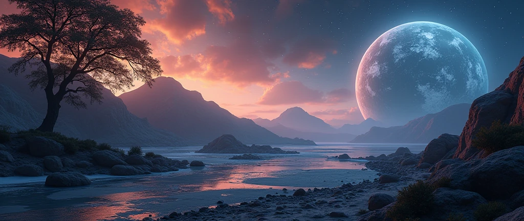 space image, Three-dimensional world,alien planet,Show the future educational landscape, Virtual classrooms are available, Mentor of Wisdom, and the potential for interstellar learning. 8k, space image