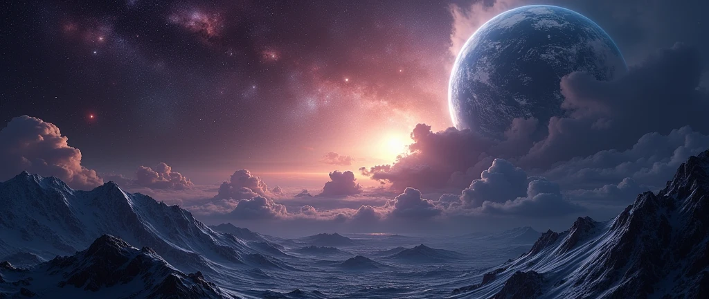 space image, Three-dimensional world，planet ，Show the future space scenario, Mentor of Wisdom, and the potential for interstellar learning. 8k, space image