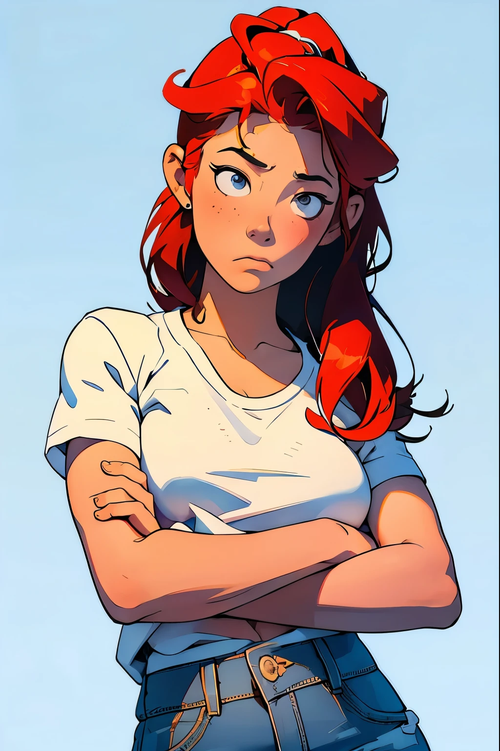 frowning expression