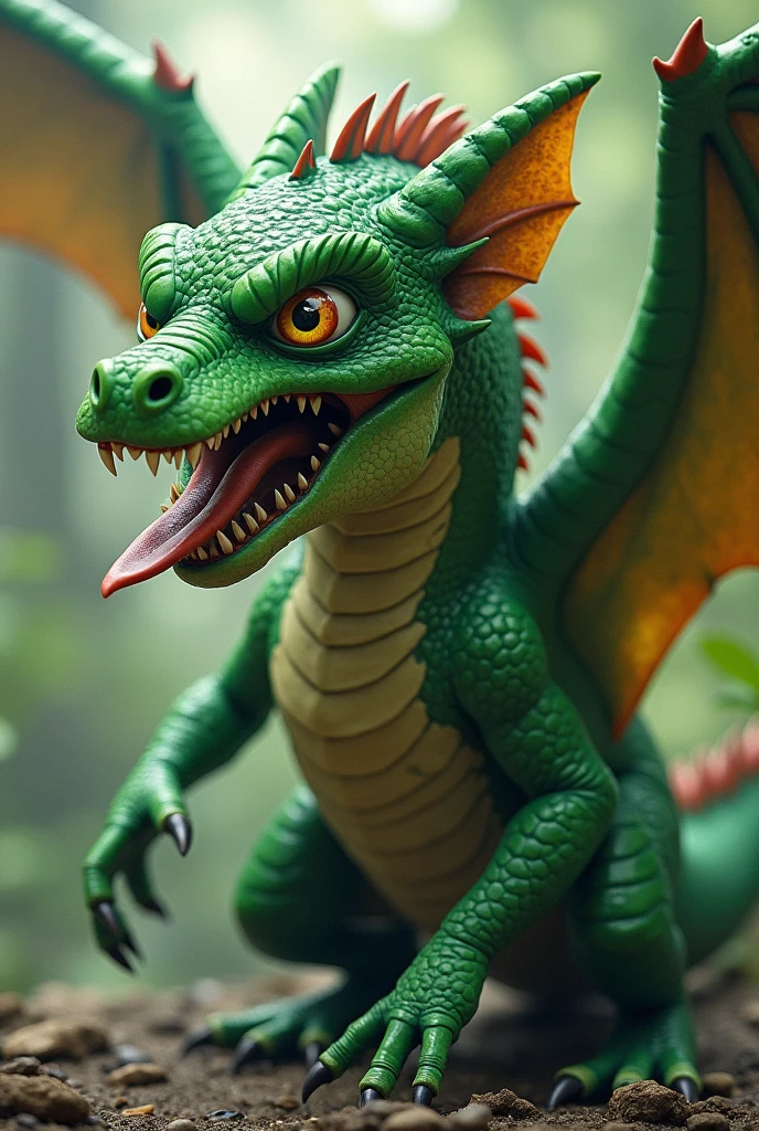big angry green dragon