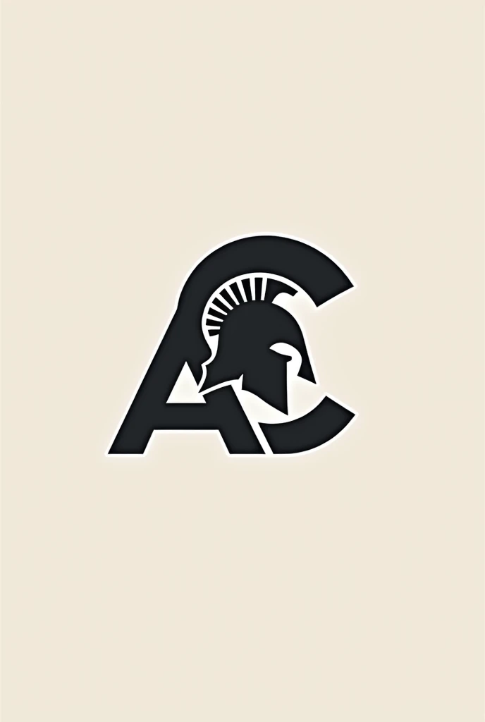 Business Logo with Letters "AC" next to a Spartan helmet
