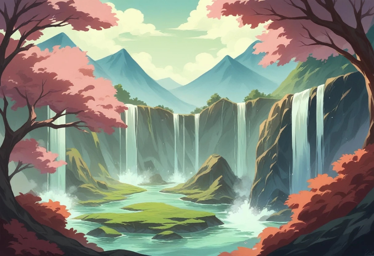This puzzle recreates a breathtaking waterfall landscape inspired by Japan's Sengoku era. The serene mountains and the powerful cascade of the waterfall blend together to evoke the beauty and mystery of ancient Japan. As you piece together this puzzle, immerse yourself in the majestic and tranquil nature of the Sengoku period.