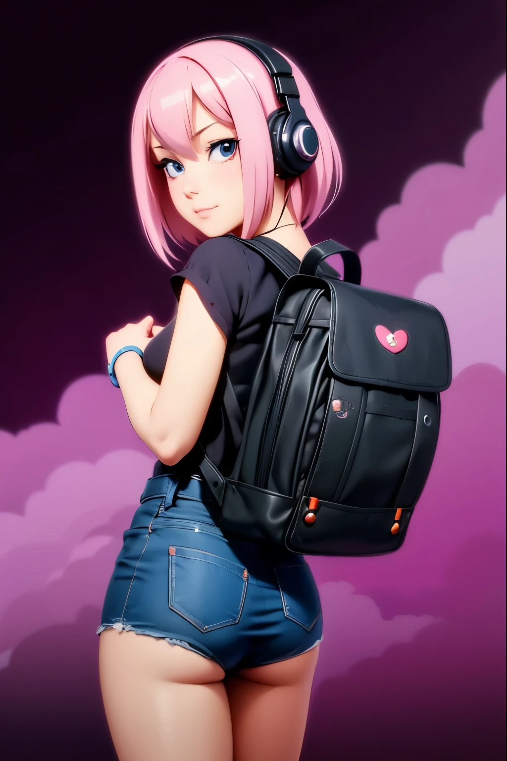 anime girl with headphones and backpack looking at a cell phone, anime style 4 k, alice x. zhang, digital anime art, nightcore, digital anime illustration, anime styled digital art, anime art wallpaper 4k, anime art wallpaper 4 k, anime artstyle, anime digital art, anime style artwork, anime style. 8k, detailed digital anime art