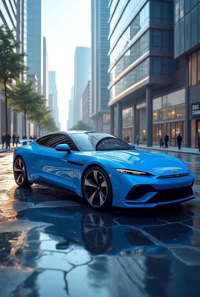 a blue Corcel brand car.