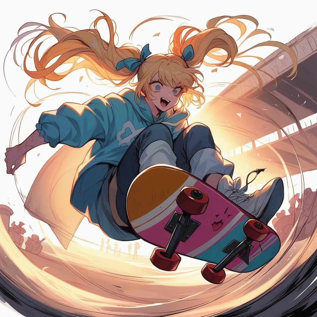 Bold brushstrokes, anime style illustration, midsummer night, crazy fun, cinematic lighting, Alice and the main characters from "Alice in Wonderland" performing a rock concert in a graveyard in the middle of the night, Alice with an electric guitar hanging from her shoulder, singing into a microphone, the dead audience cheering on.