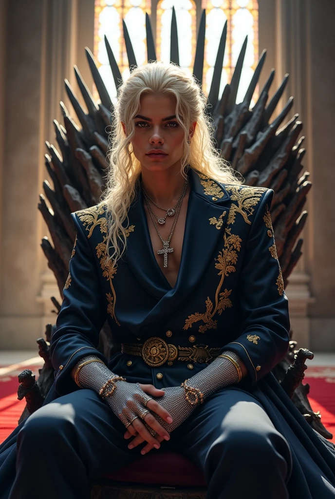 Make a picture of Michael Jackson as a Targaryen from Game of Thrones