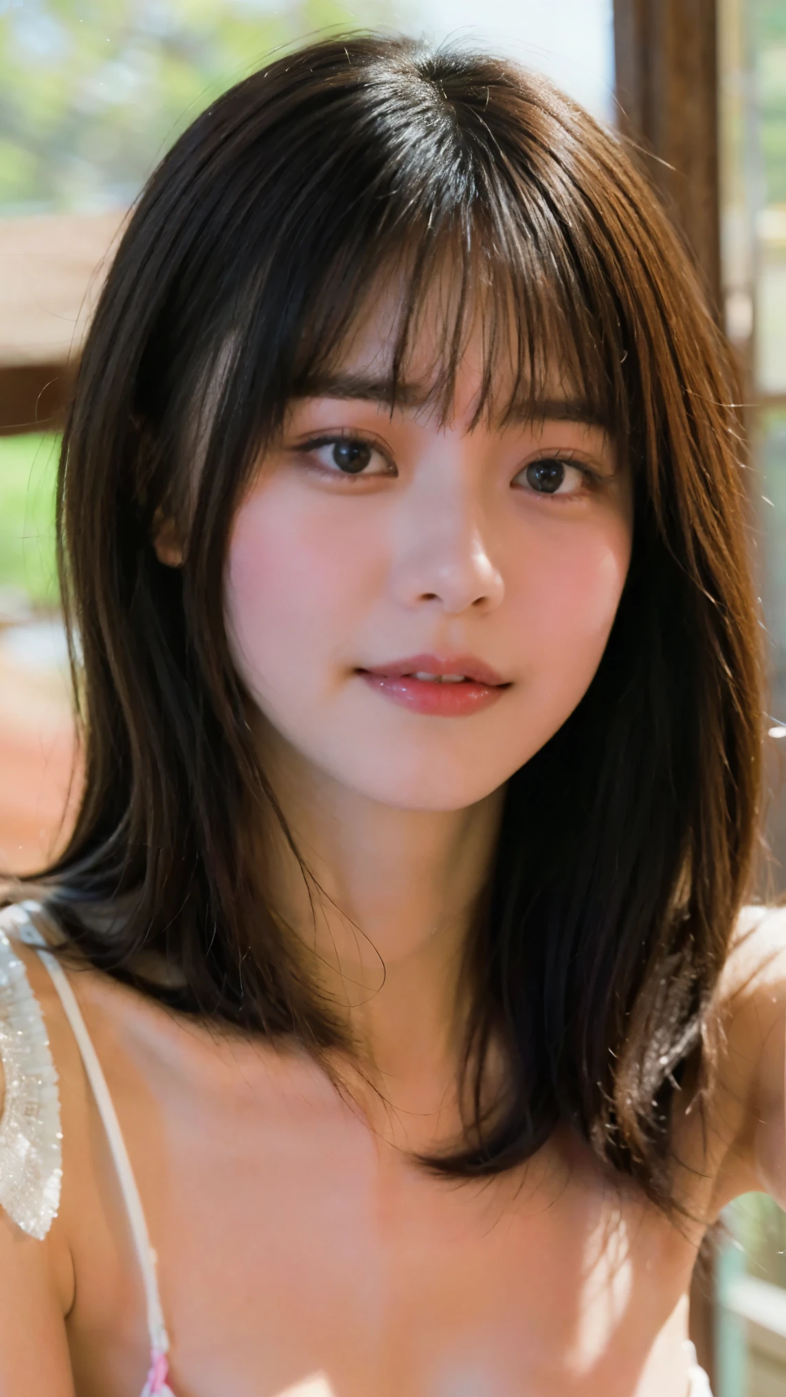 Everything modern:3.66, Cute Japanese Women Photos, smile, 20-year-old, One-length straight hair:2.55, (photo Realistic:1.4), (hyper Realistic:1.4), (Realistic:1.3), (Smoother lighting:1.05), (Improving the quality of cinema lighting:0.9), 32K, 1 girl,20-year-oldの***, Realistic lighting, Backlight, The light shines on your face, Ray Tracing, (Bright light:1.2), (Improvement of quality:1.4), (Highest quality Realistic textured skin:1.4), fine grain, Detailed face,(smile:1.0), (Emphasis on face close-up:1.3), (Enhances the beauty of skin texture:1.1),((Extremely precise and accurate anatomy:1.0)), (Enhances the beauty of skin texture:1.1), Clean and glowing skin, mesh, thin:1.2, (Realistic:1.3), Realisticなライティング, (Smoother lighting:1.05), 32K, One Japanese woman, fine grain, Detailed face, (Film Grain:1.1),(Accentuates body lines:1.1), High resolution, Natural look, Kind eyes, Improves hair quality, Delicate light and shadow, Transparent muscles, Graceful pose, Beautiful Eyes, Sharp details, Soft light reflection, Beautiful contours, Delicate skin tone, Fine hair texture,Cute Japanese Women Photos,