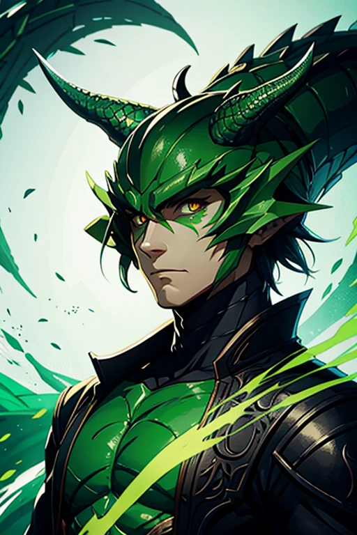 create a dragon character in green color