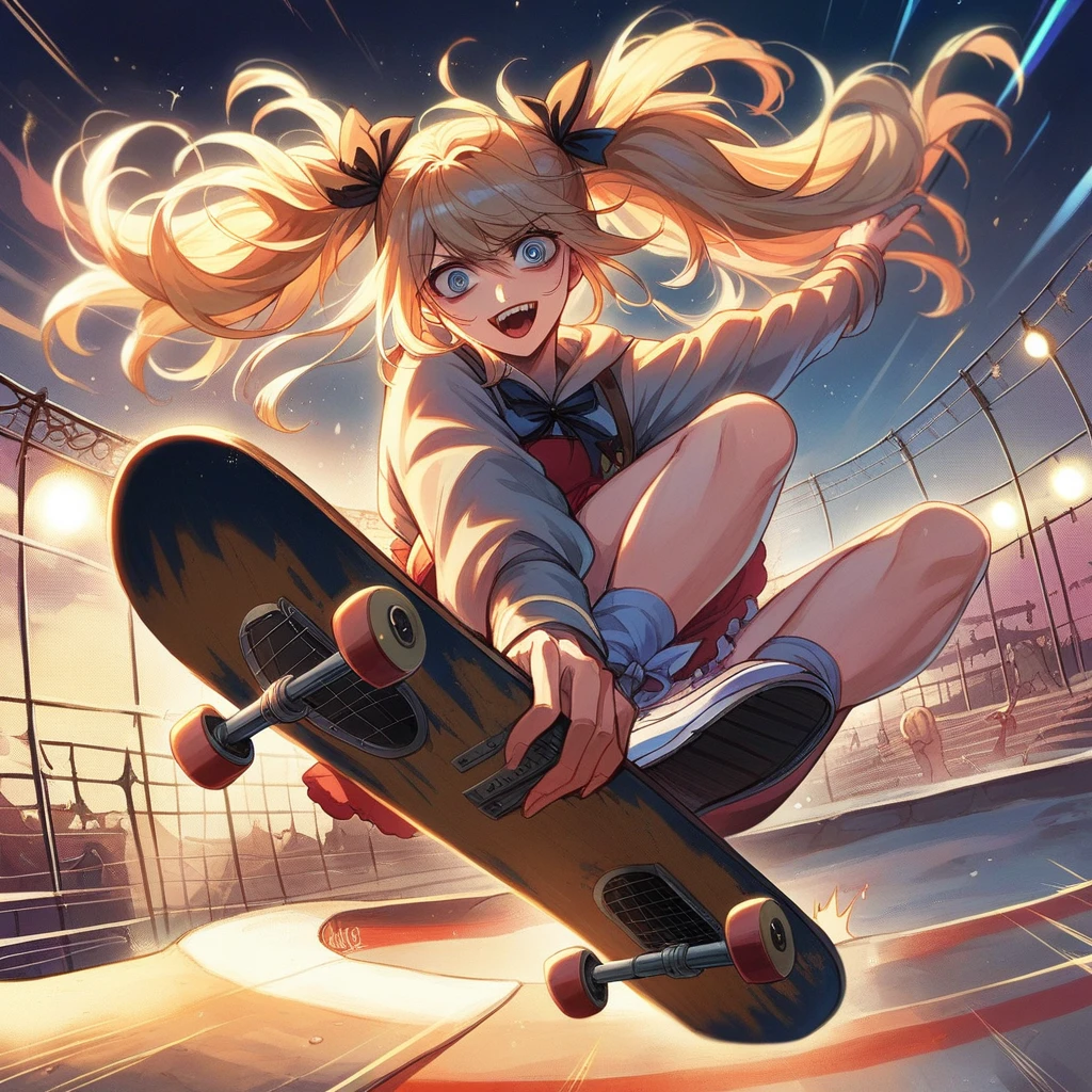 Bold brushstrokes, anime style illustration, midsummer night, crazy fun, cinematic lighting, Alice and the main characters from "Alice in Wonderland" performing a rock concert in a graveyard in the middle of the night, Alice with an electric guitar hanging from her shoulder, singing into a microphone, the dead audience cheering on.