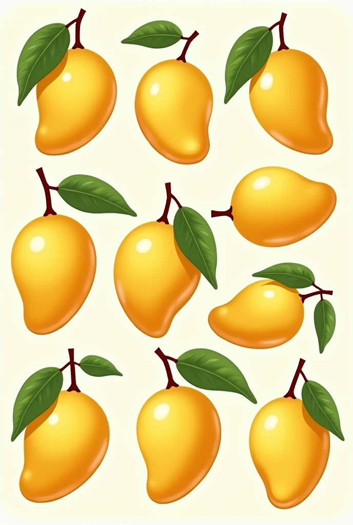 Sticker sheet with mango fruit