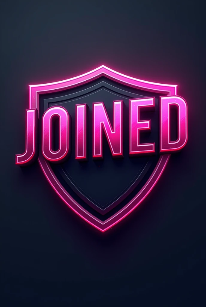 Simple logo, Vectorized with an esports style shield that says JOINED in pink chrome letters