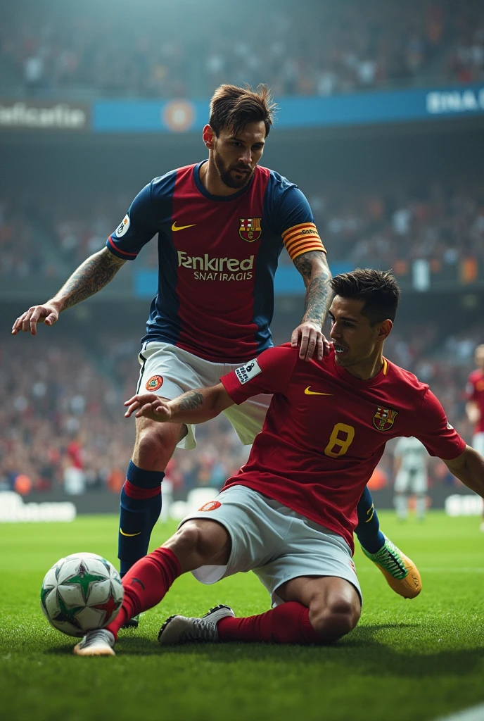 Messi steps on Ronaldo