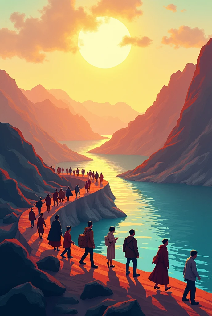Animated cover of work with the theme of the migration process in the European continent