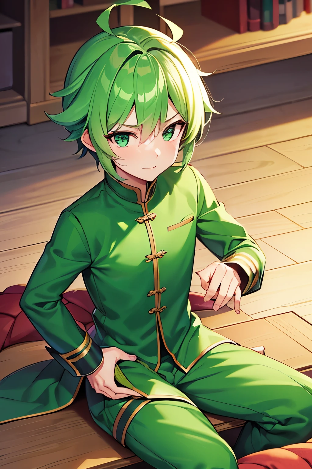 make a dragon boy in green color