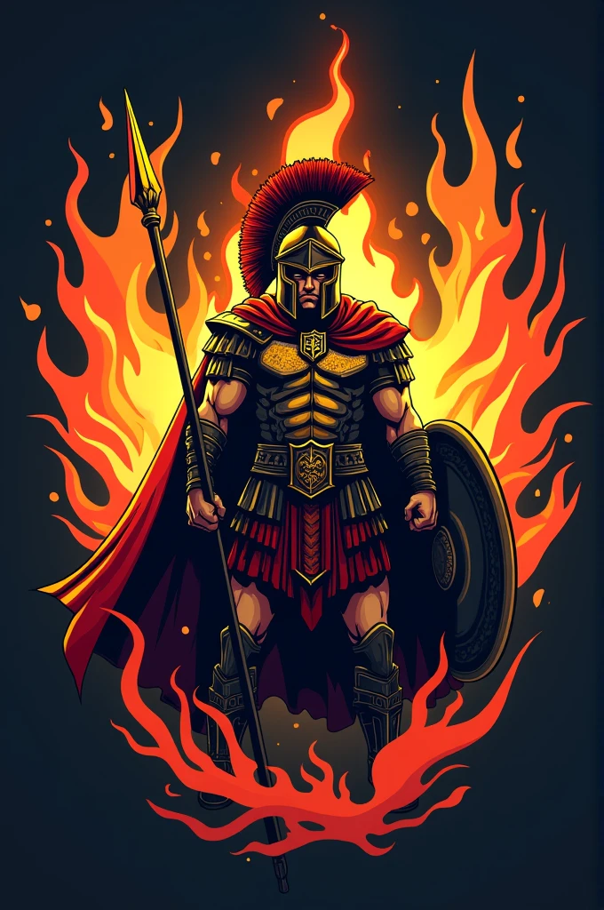Create a WAA CREW branded logo with a Spartan and Phoenix theme