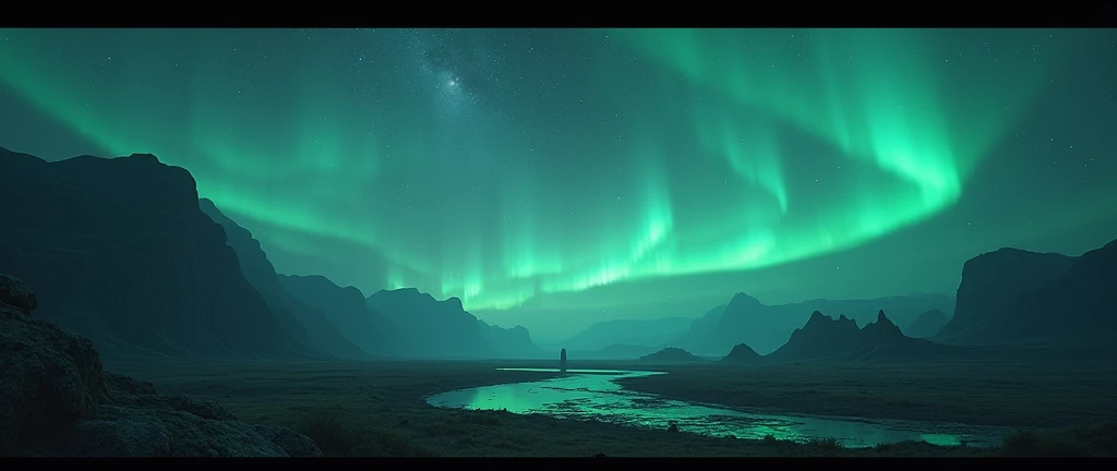 8k Beautiful Asian woman, watching the night sky in the distance, with northern lights