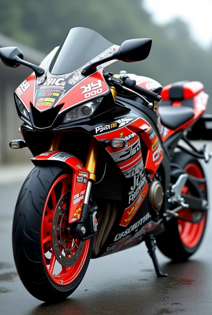 CBR 250R 2010 customized with sports stickers