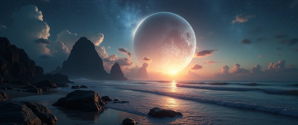 cidade alien, Three-dimensional world, alien, alien world, Interstellar. 8k