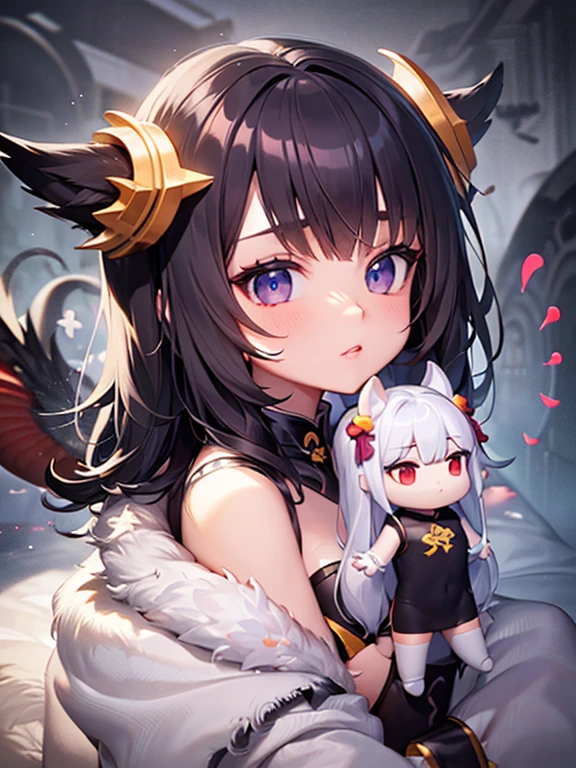 Top Quality,(Cute:1.1),(Cute),(High Resolution:1.2),High Definition,1girl,(Full-body petite)),(Full-body petite),(Full-body chibi),((Full body chibi),(Full body chibi),Camel toe,(((Cheongsam)),((Change clothes))),Very long multicolored hair,(Pointed breast)),(( Large areola)),heart-shaped pupil,dark elf,straddling,skindentation,(((happy)),awakening,dragon's wings,((from below))),legs up spread legs,,((wet body)))),