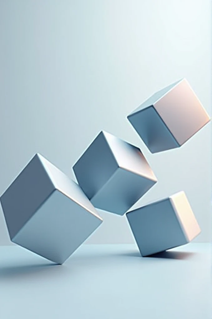 Poster, three rolling cubes, background cold, 