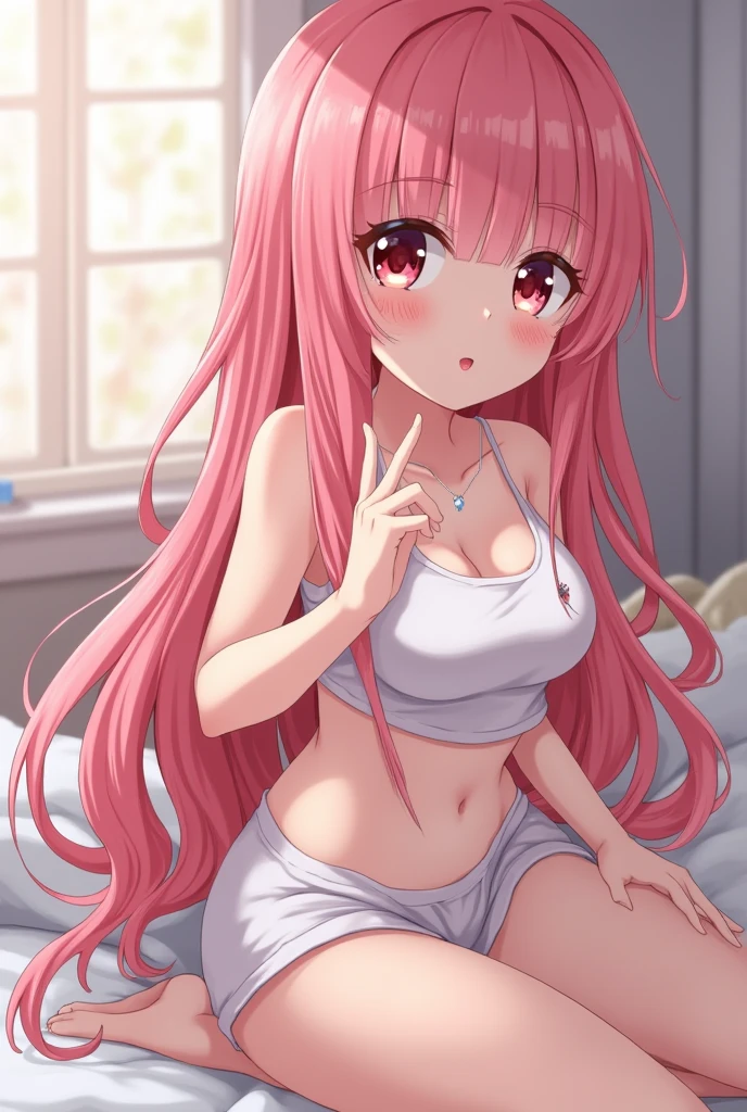 Pink hair anime girl having sex