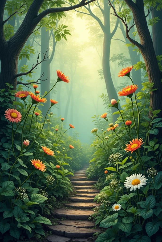 image of a background of medicinal plants for a very striking cover