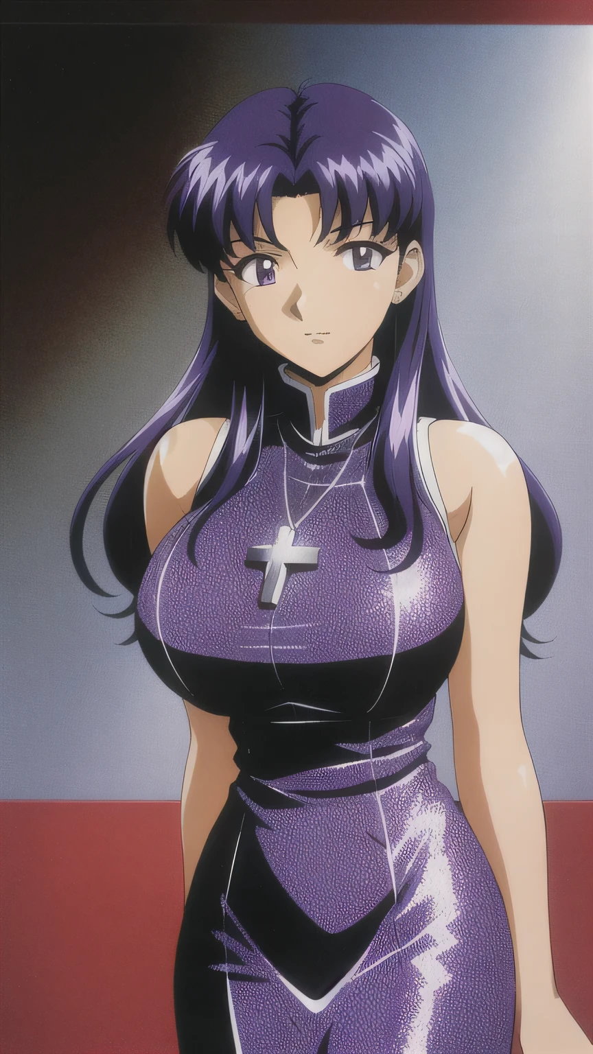 Slender Misato Katsuragi,((Realistic erect nipple exposure))、Covered in semen、Bodycon Suit、Cross Necklace、Nipples are visible、Style of Tsutomu Nihei,(incredibly Absurd, Big Breasts,(High resolution:1.18), Intricate details, (masterpiece:1.1), (Highest quality:1.1), Absurd),(One Woman, Portraiture,, fine grain)